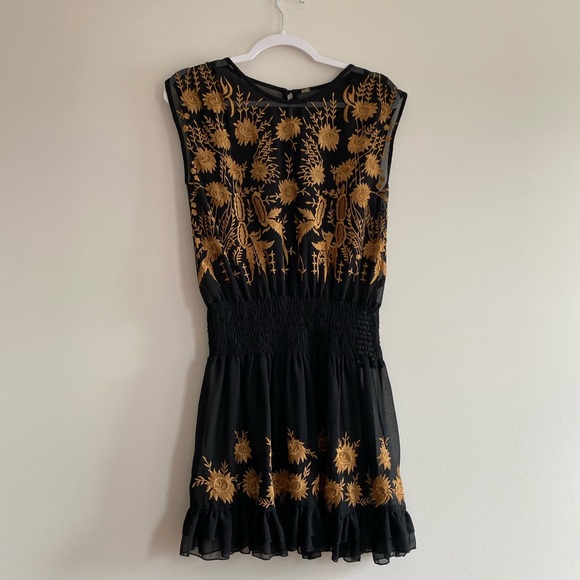 Free people Embroidered Black dress - Picture 2 of 8